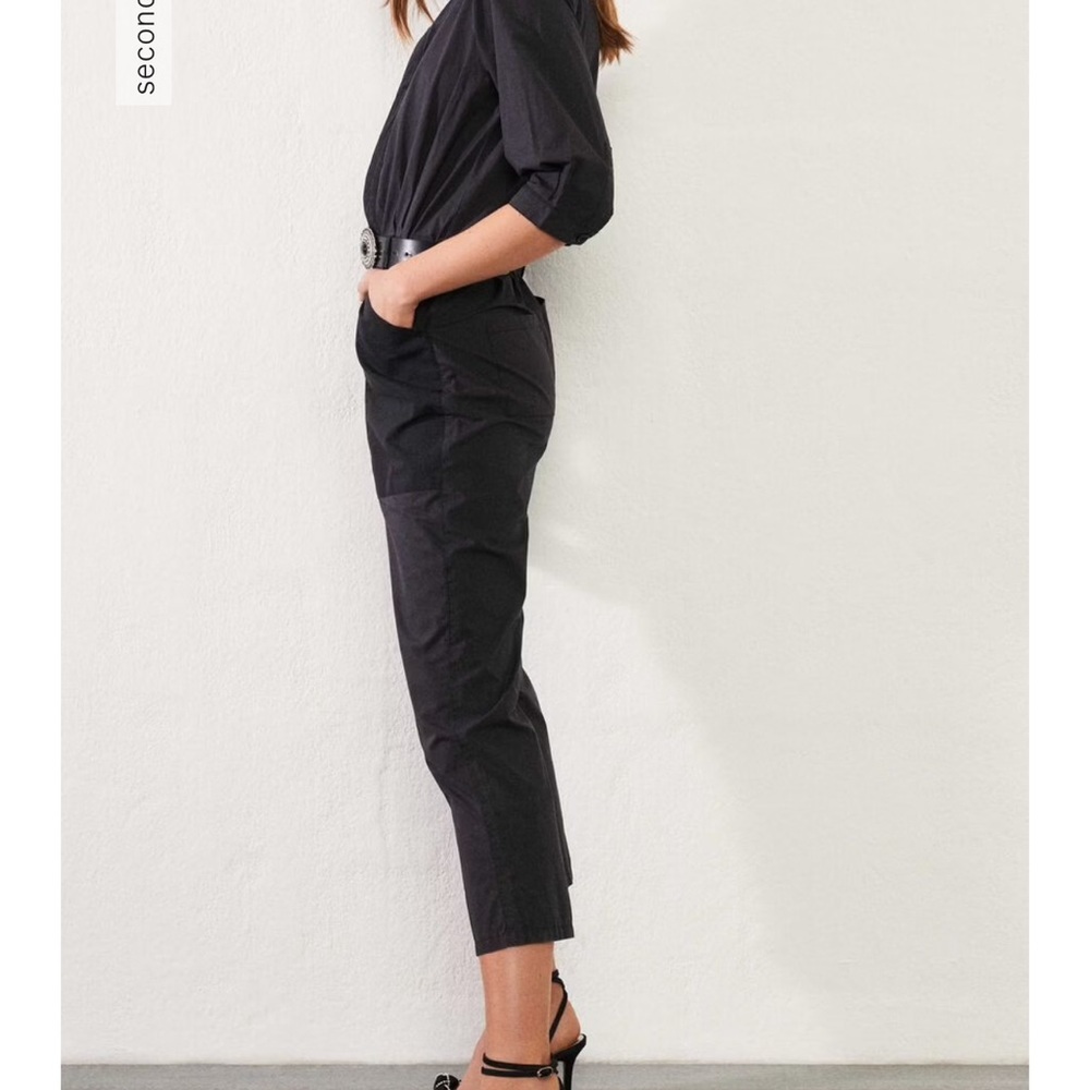 ba&sh • Kalista Black Jumpsuit Coveralls Romper • Dark Grey Faded Black • XS / 0 - Picture 4 of 16